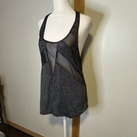 Lululemon If You're Lucky gray and black mesh panel tank top - Picture 3 of 10